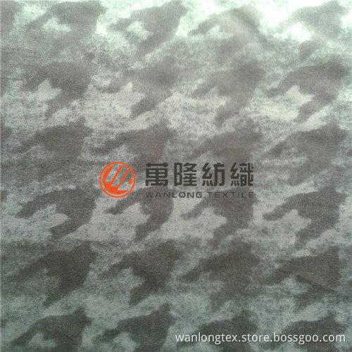 Dog Tooth Print Suede Fabric for Apparel